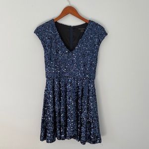 French Connection Navy Sequin Dress US 4
